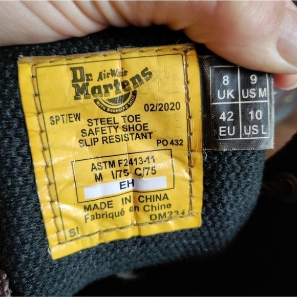 Dr Martens Industrial brown leather safety toe work boots size 9 mens/10 womans - Picture 13 of 14